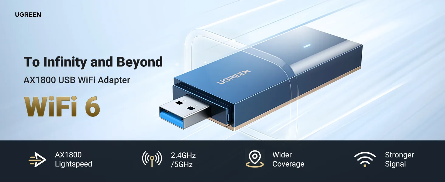 UGREEN 90340 AX1800 Dual-Band Wireless Adapter (Wi-Fi 6) for Sale in Pakistan