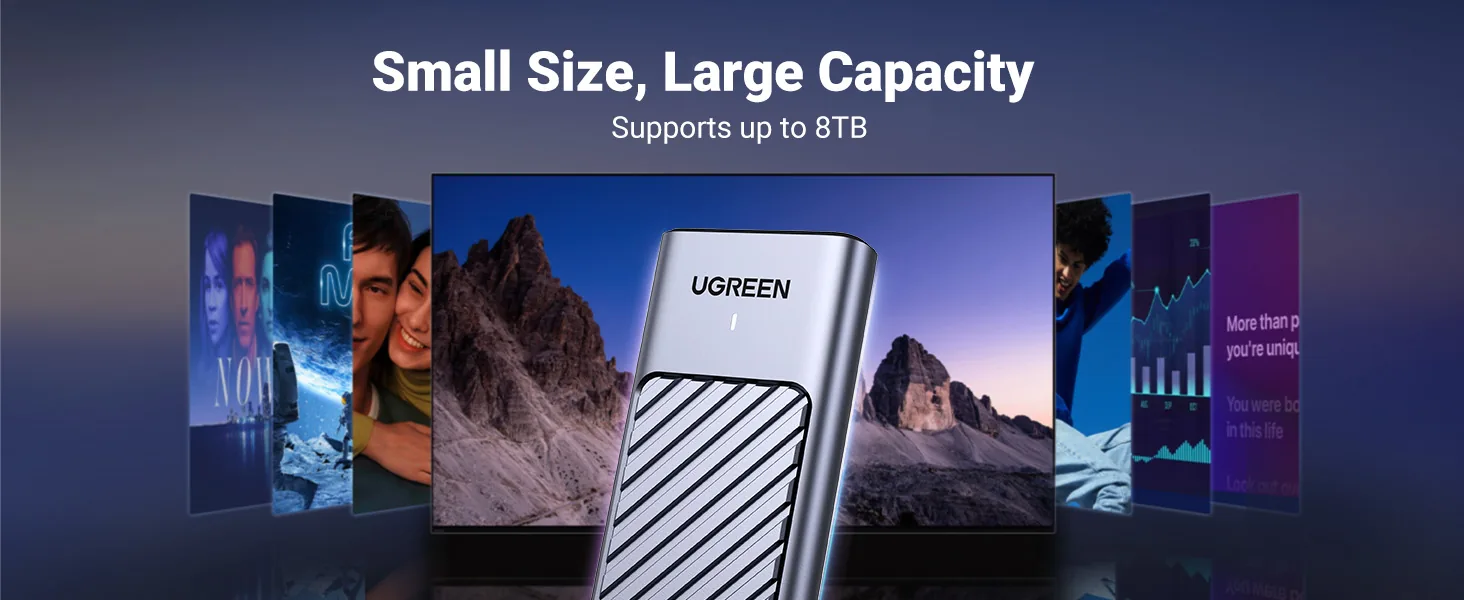 Ugreen 90408 10Gbps M.2 NVMe SATA SSD Hard Drive Enclosure With 2 Cables for Sale in Pakistan