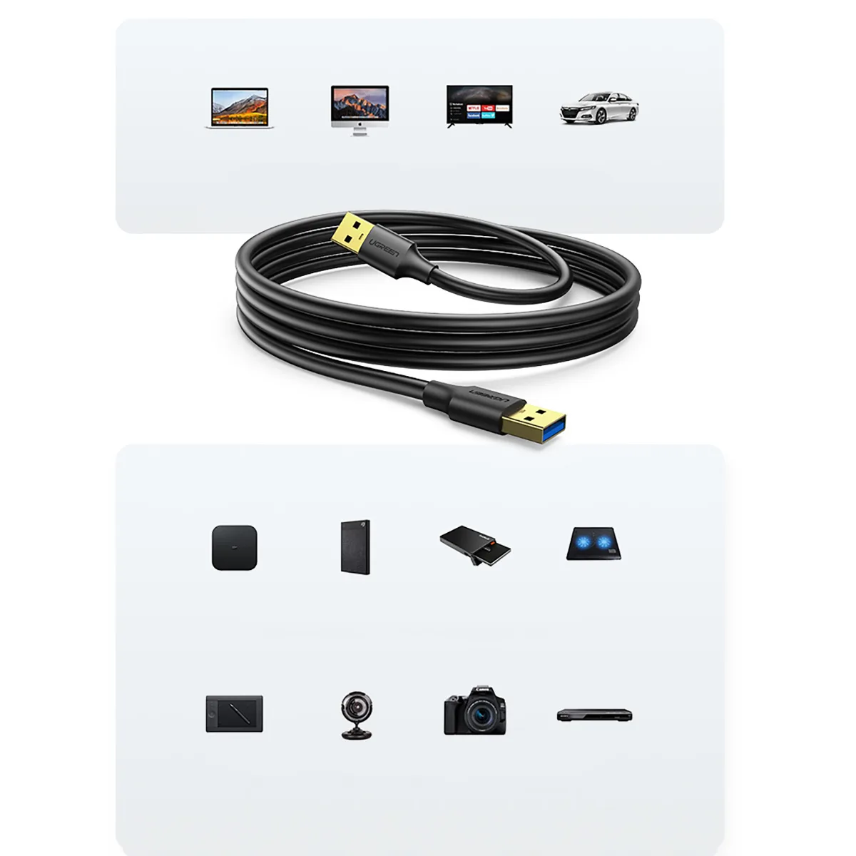 UGREEN 90576 10X Fast 5Gbps USB-A 3.0 Male to Male Cable – 3M for Sale in Pakistan