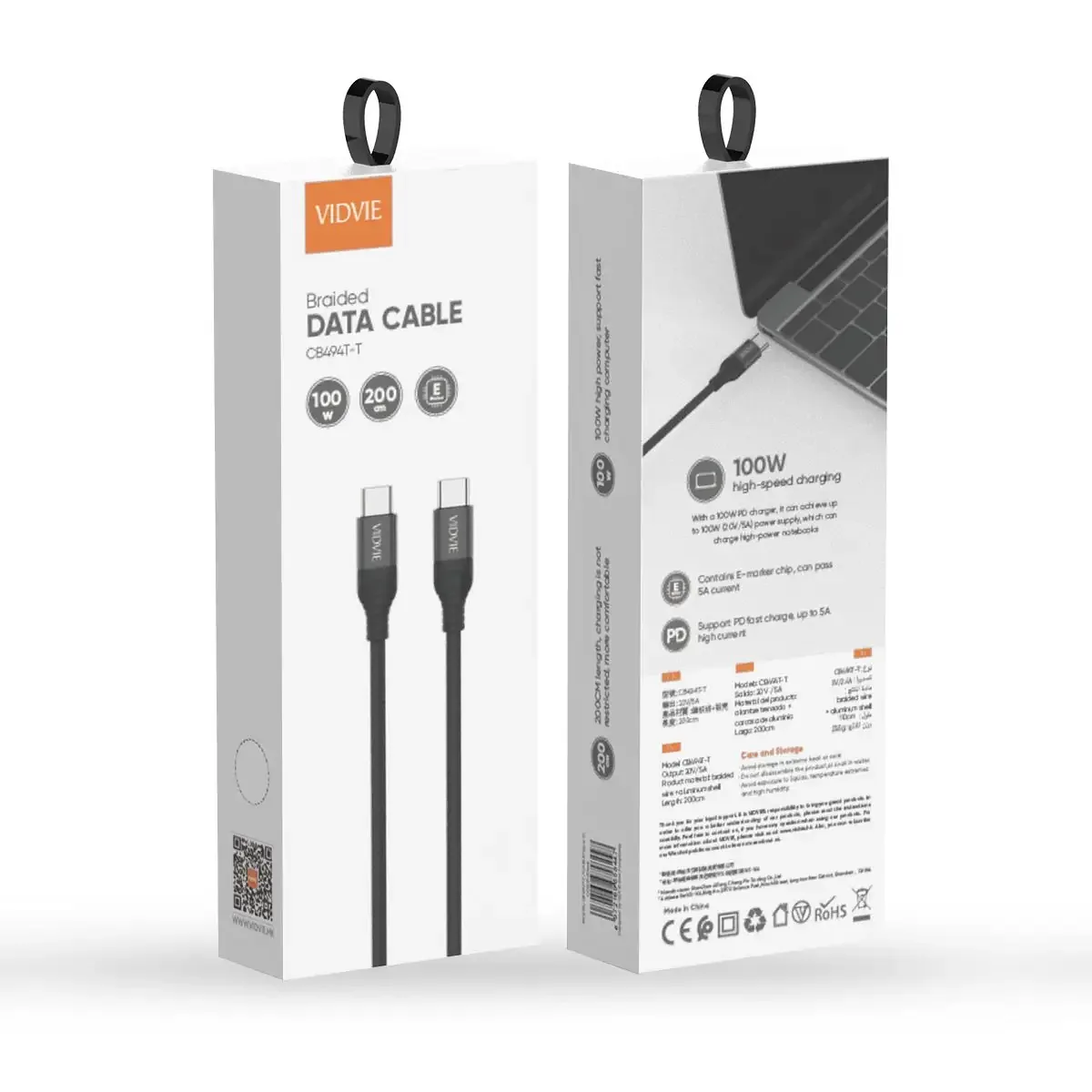 VIDVIE CB4012 Type-C to Type-C Cable for Sale in Pakistan