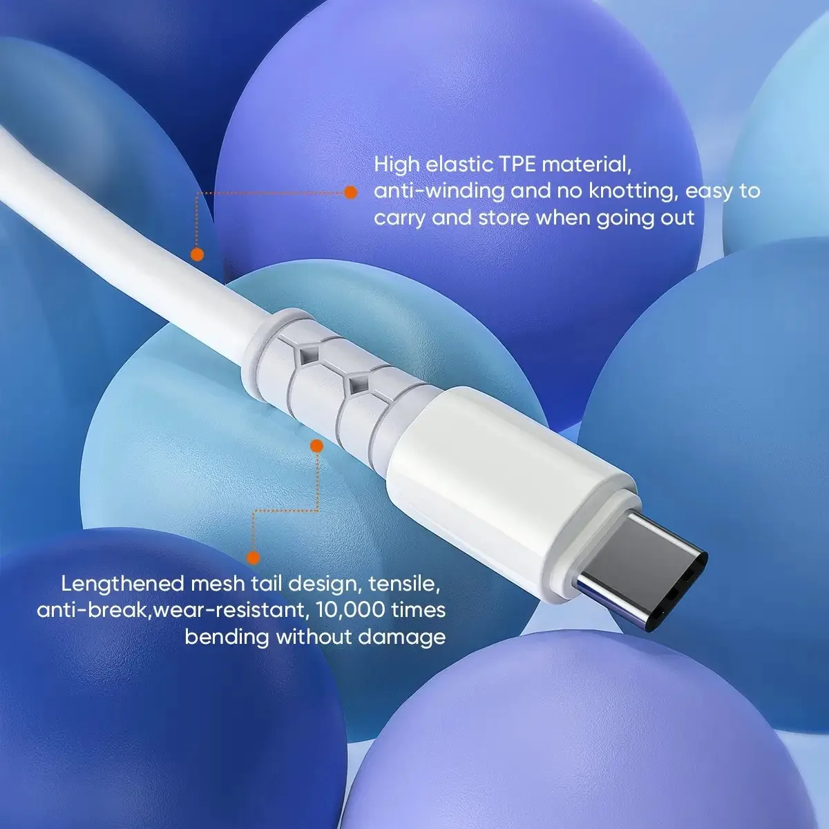 VIDVIE CB4021 USB-A to Type-C 2.4A Silica Gel line Cable for Sale in Pakistan