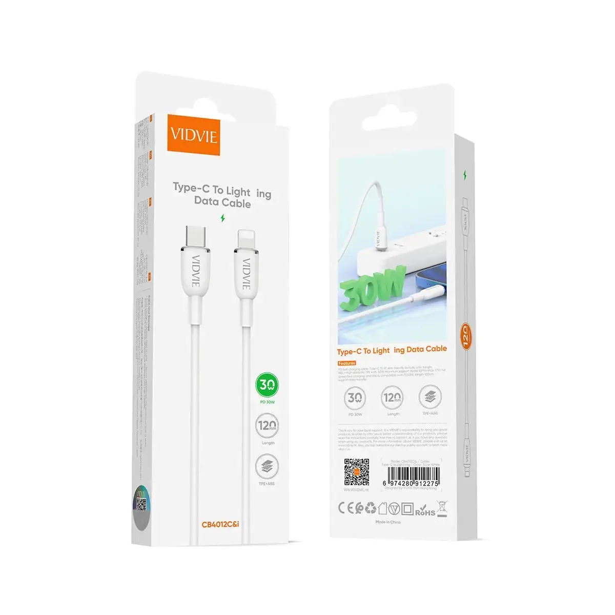 VIDVIE CB499 Type C to lightning PD 20W Date Cable for Sale in Pakistan