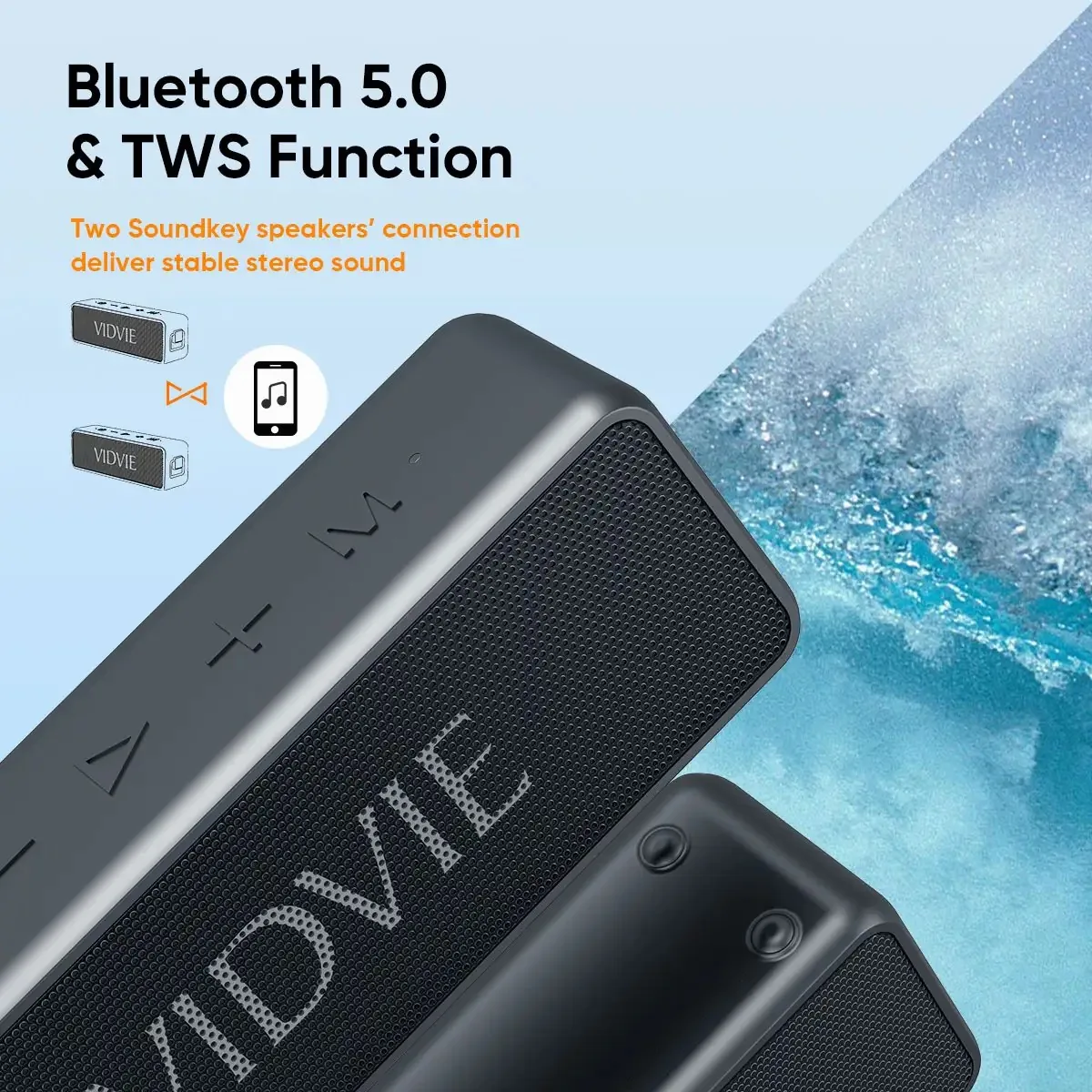 VIDVIE Portable Waterproof Bluetooth Speaker SP914 for Sale in Pakistan