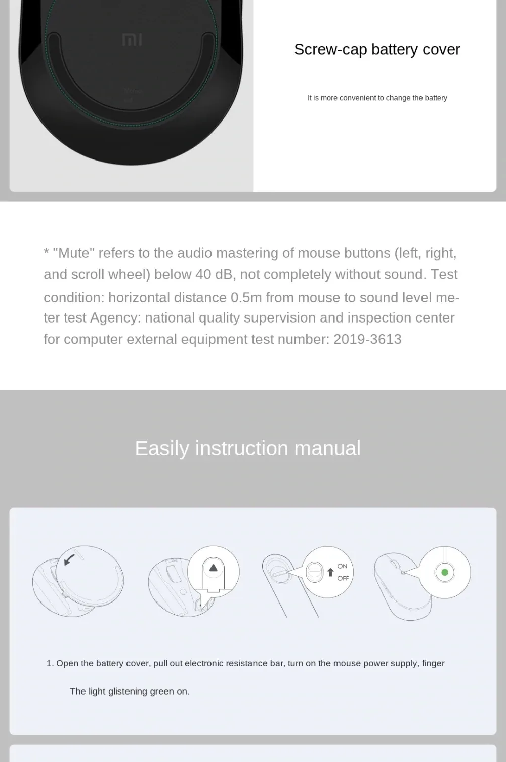 Xiaomi Dual Mode 1300DPI 2.4Ghz Wireless & Bluetooth Mouse for Sale in Pakistan