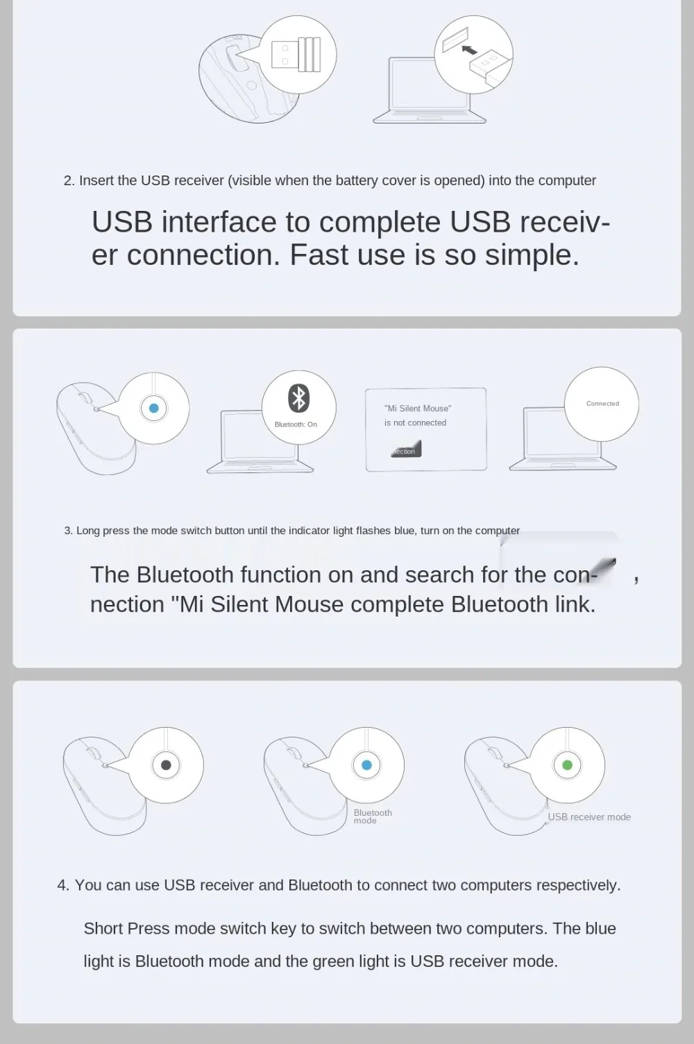 Xiaomi Dual Mode 1300DPI 2.4Ghz Wireless & Bluetooth Mouse for Sale in Pakistan