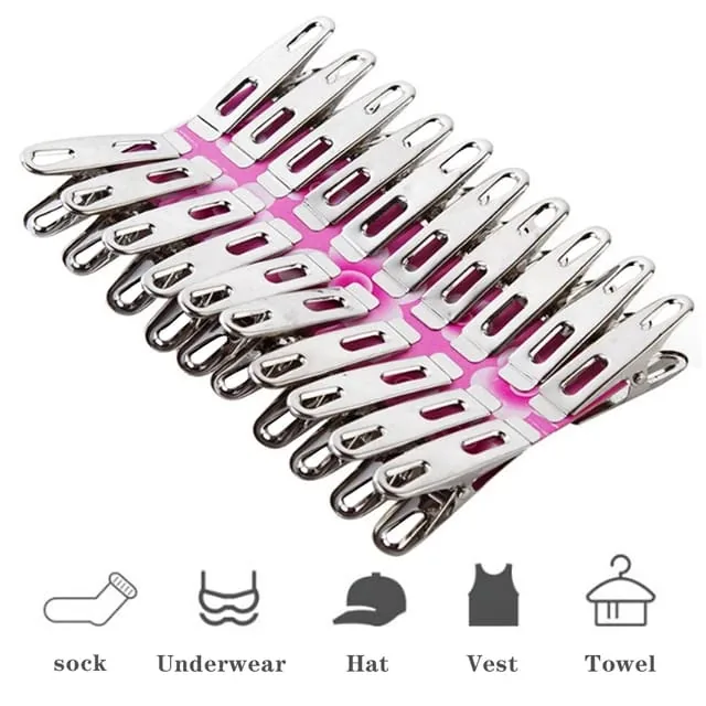 20pcs Stainless Steel Clothes Pegs Metal Clips Socks Clips Clothes Multifunctional Clothes Pegs Clothes Hanger Clamp Washable , 20pcs Stainless Steel Clothes Pegs Metal Clips Socks Clips Clothes Multifunctional Clothes Pegs Clothes Hanger Clamp Washable f