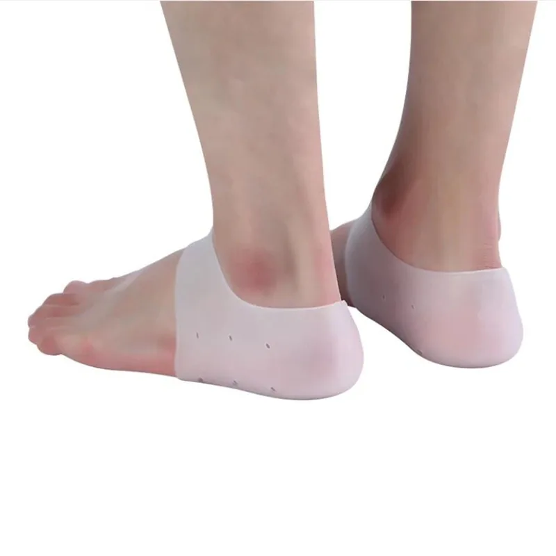 2pcs Silicone Heel Socks Gel Footing Care Pad With Hole Feet Cracked Skin Moisturizing Foot Care Anti Cracking Protective Sleeve , 2pcs Silicone Heel Socks Gel Footing Care Pad With Hole Feet Cracked Skin Moisturizing Foot Care Anti Cracking Protective Sl