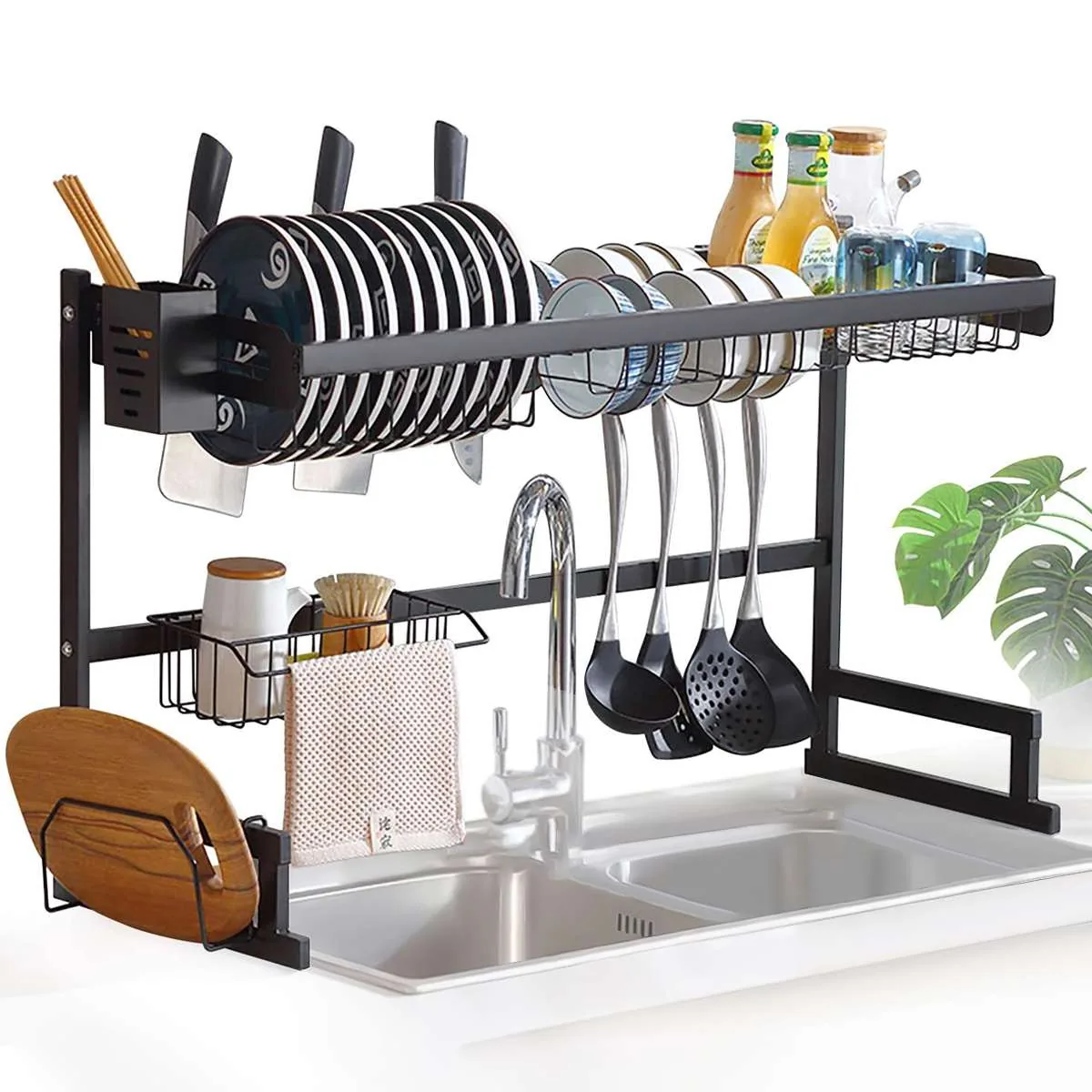 85CM Kitchen Shelf Organizer Over The Sink Dish Drying Rack Holder Draining Shelf Storage Countertop Organizer , 85CM Kitchen Shelf Organizer Over The Sink Dish Drying Rack Holder Draining Shelf Storage Countertop Organizer for sale , 85CM Kitchen Shelf O