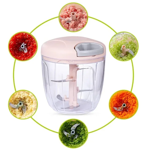 900ML Manual Garlic Chopper Rotate Vegetable Cutter Chopper Slicer Fruit Food Cutter Crusher Kitchen Gadget Blenders Meat Grinder 5 blades high Quality , 900ML Manual Garlic Chopper Rotate Vegetable Cutter Chopper Slicer Fruit Food Cutter Crusher Kitchen 