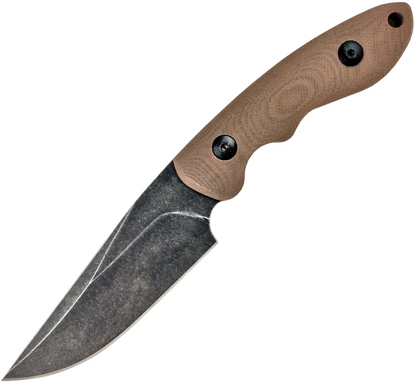 ABKT Elite Shadow Predator Fixed Blade Knife Tan G-10 (3.25" Black Stonewash), ABKT Elite Shadow Predator Fixed Blade Knife Tan G-10 (3.25" Black Stonewash) for Sale, ABKT Elite Shadow Predator Fixed Blade Knife Tan G-10 (3.25" Black Stonewash)