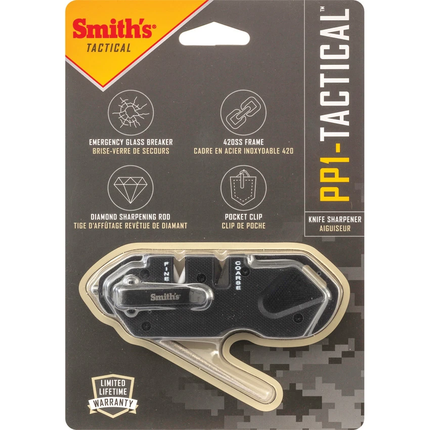 Smith's Sharpeners PP1 Tactical Sharpener - Black G-10 + Stainless Steel, Smith's Sharpeners PP1 Tactical Sharpener - Black G-10 + Stainless Steel for Sale, Smith's Sharpeners PP1 Tactical Sharpener - Black G-10 + Stainless Steel
