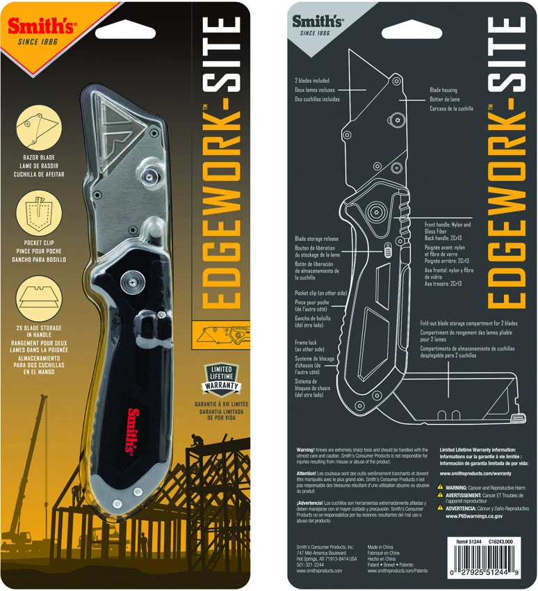 Smith's Sharpeners Edge Work-Site Razor Knife, Smith's Sharpeners Edge Work-Site Razor Knife for Sale, Smith's Sharpeners Edge Work-Site Razor Knife