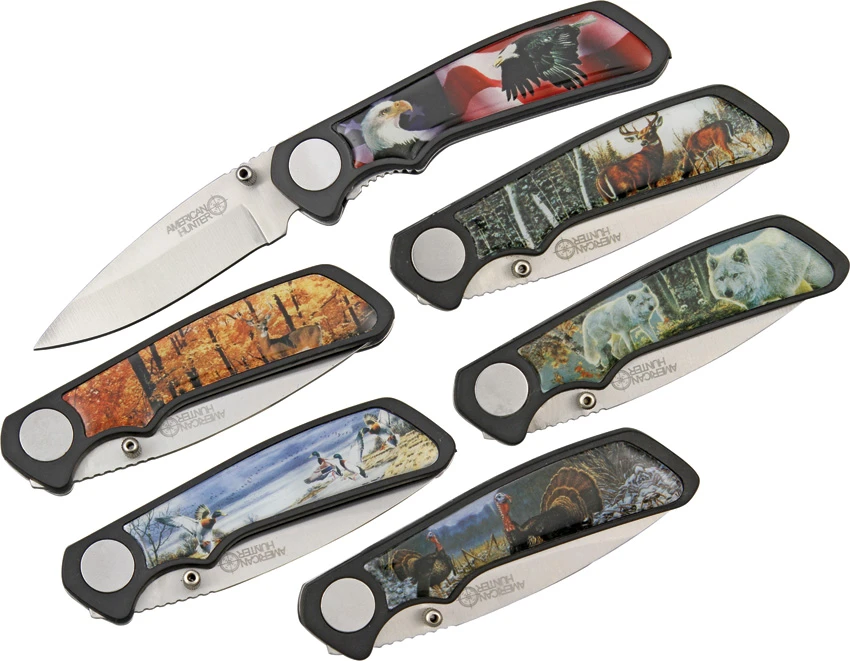 American Hunter Wildlife 6 Pc Pocket Knife Set, American Hunter Wildlife 6 Pc Pocket Knife Set for Sale, American Hunter Wildlife 6 Pc Pocket Knife Set