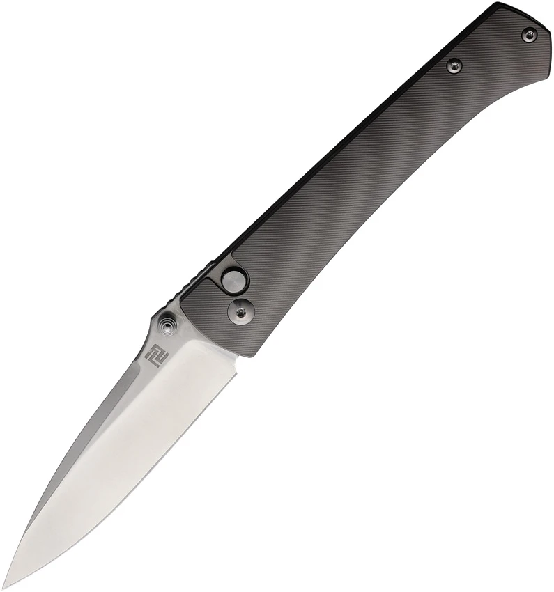 Artisan Cutlery Andromeda Button Lock Knife Gray Titanium (3.5" Polish), Artisan Cutlery Andromeda Button Lock Knife Gray Titanium (3.5" Polish) for Sale, Artisan Cutlery Andromeda Button Lock Knife Gray Titanium (3.5" Polish)