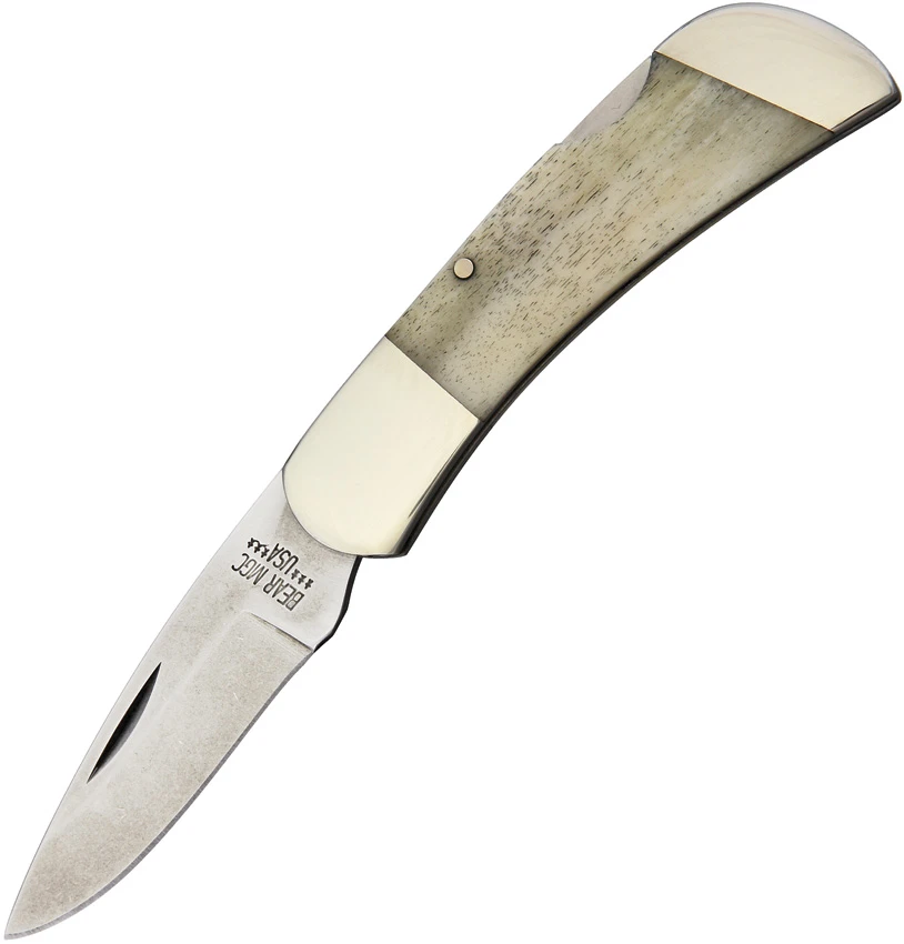 Bear & Son Midsize Lockback Knife White Bone (2.5" Satin) WSB61, Bear & Son Midsize Lockback Knife White Bone (2.5" Satin) WSB61 for Sale, Bear & Son Midsize Lockback Knife White Bone (2.5" Satin) WSB61