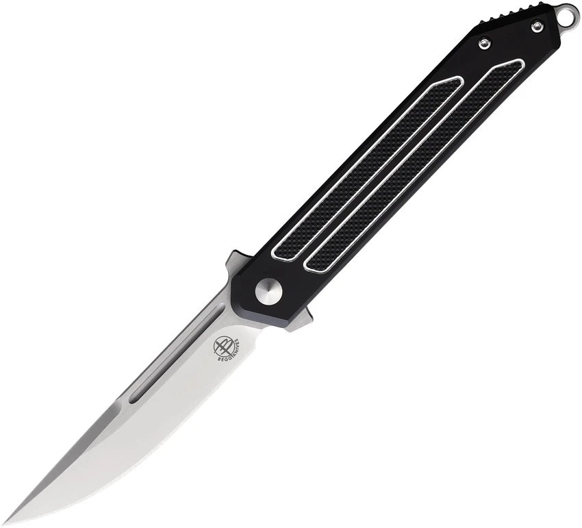 Begg Knives Kwaiken Liner Lock Knife Aluminum Black  (3.5" Satin) BG016, Begg Knives Kwaiken Liner Lock Knife Aluminum Black  (3.5" Satin) BG016 for Sale, Begg Knives Kwaiken Liner Lock Knife Aluminum Black  (3.5" Satin) BG016