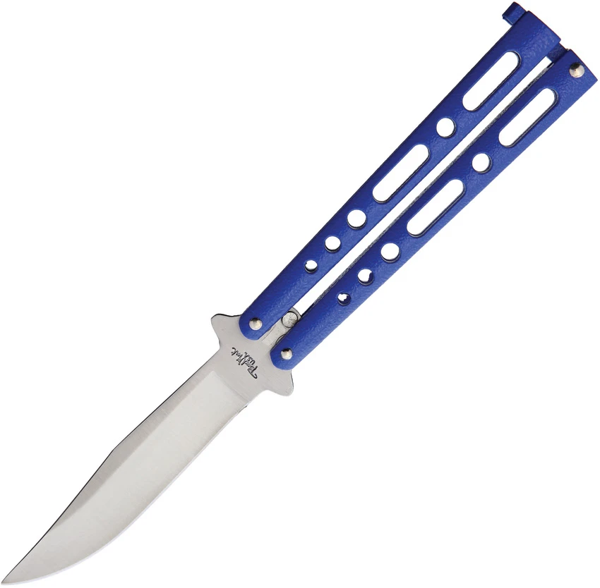 Benchmark Balisong Butterfly Knife Blue (4.12" Satin) Plain BM011, Benchmark Balisong Butterfly Knife Blue (4.12" Satin) Plain BM011 for Sale, Benchmark Balisong Butterfly Knife Blue (4.12" Satin) Plain BM011