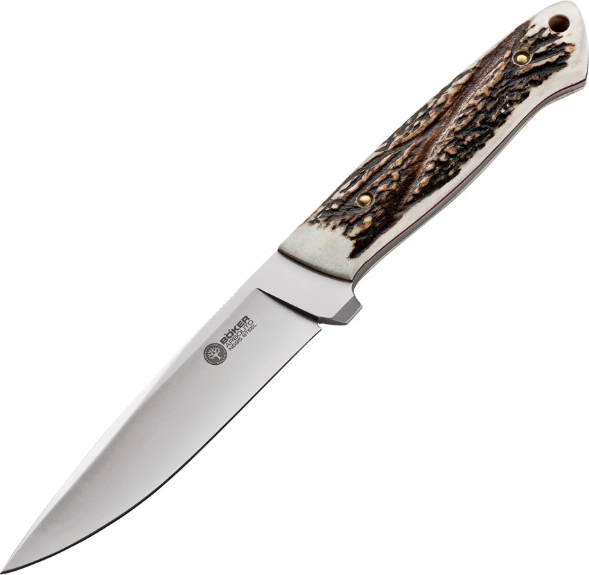 Boker Arbolito Relincho Cuerno de Ciervo Fixed Blade Knife (5" Plain) 02BA303H, Boker Arbolito Relincho Cuerno de Ciervo Fixed Blade Knife (5" Plain) 02BA303H for Sale, Boker Arbolito Relincho Cuerno de Ciervo Fixed Blade Knife (5" Plain) 02BA303H