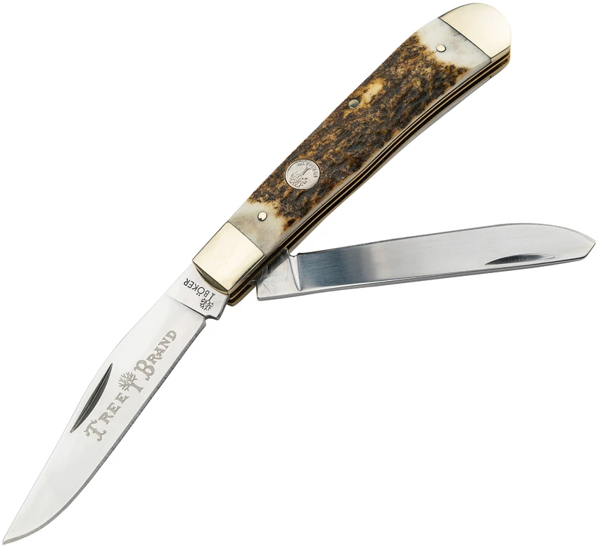 Boker Trapper Traditional Pocket Knife Stag (Satin D2), Boker Trapper Traditional Pocket Knife Stag (Satin D2) for Sale, Boker Trapper Traditional Pocket Knife Stag (Satin D2)