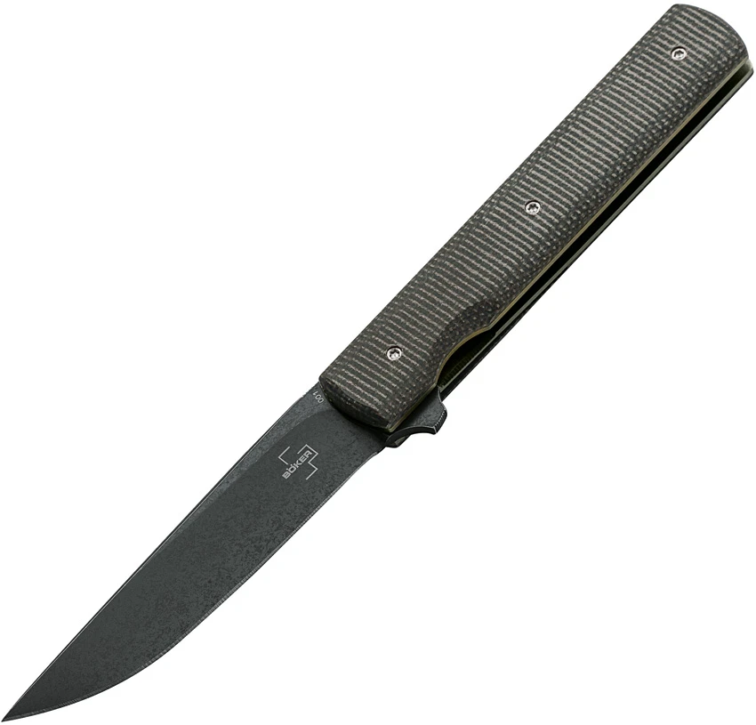Boker Plus Urban Trapper Knife Liner Lock Green Micarta (3.3" Black), Boker Plus Urban Trapper Knife Liner Lock Green Micarta (3.3" Black) for Sale, Boker Plus Urban Trapper Knife Liner Lock Green Micarta (3.3" Black)