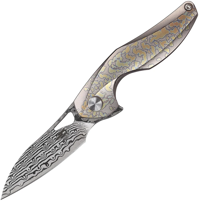 Bestech Knives Isham Reticulan Frame Lock Knife Flamed Ti (2" Damascus), Bestech Knives Isham Reticulan Frame Lock Knife Flamed Ti (2" Damascus) for Sale, Bestech Knives Isham Reticulan Frame Lock Knife Flamed Ti (2" Damascus)
