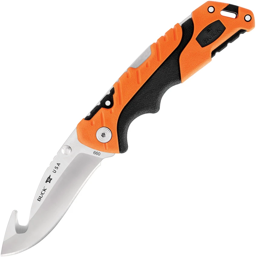 Buck Pursuit Pro Large 3.5" Guthook Lockback Knife - S35VN / Orange, Buck Pursuit Pro Large 3.5" Guthook Lockback Knife - S35VN / Orange for Sale, Buck Pursuit Pro Large 3.5" Guthook Lockback Knife - S35VN / Orange