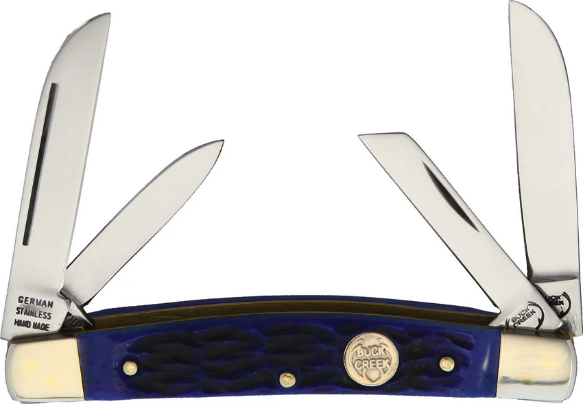 Buck Creek Little Bear and Bull Pocket Knife 3.6" Blue Pick Bone, Buck Creek Little Bear and Bull Pocket Knife 3.6" Blue Pick Bone for Sale, Buck Creek Little Bear and Bull Pocket Knife 3.6" Blue Pick Bone