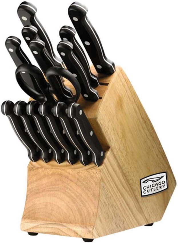 Chicago Cutlery Essentials 15 Piece Block Set, Chicago Cutlery Essentials 15 Piece Block Set for Sale, Chicago Cutlery Essentials 15 Piece Block Set
