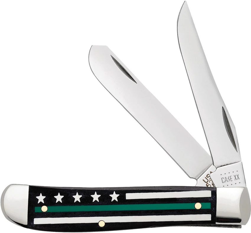Case Mini Trapper Pocket Knife 3.5" Smooth Stripes of Service Green (6207 SS), Case Mini Trapper Pocket Knife 3.5" Smooth Stripes of Service Green (6207 SS) for Sale, Case Mini Trapper Pocket Knife 3.5" Smooth Stripes of Service Green (6207 SS)