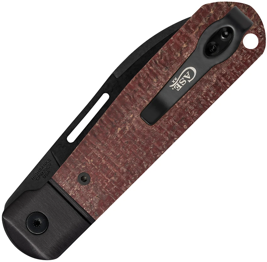Case Revoindie Bridgeline Knife 3.96" Dark Red Burlap Micarta (Highbanks) 10768, Case Revoindie Bridgeline Knife 3.96" Dark Red Burlap Micarta (Highbanks) 10768 for Sale, Case Revoindie Bridgeline Knife 3.96" Dark Red Burlap Micarta (Highbanks) 10768