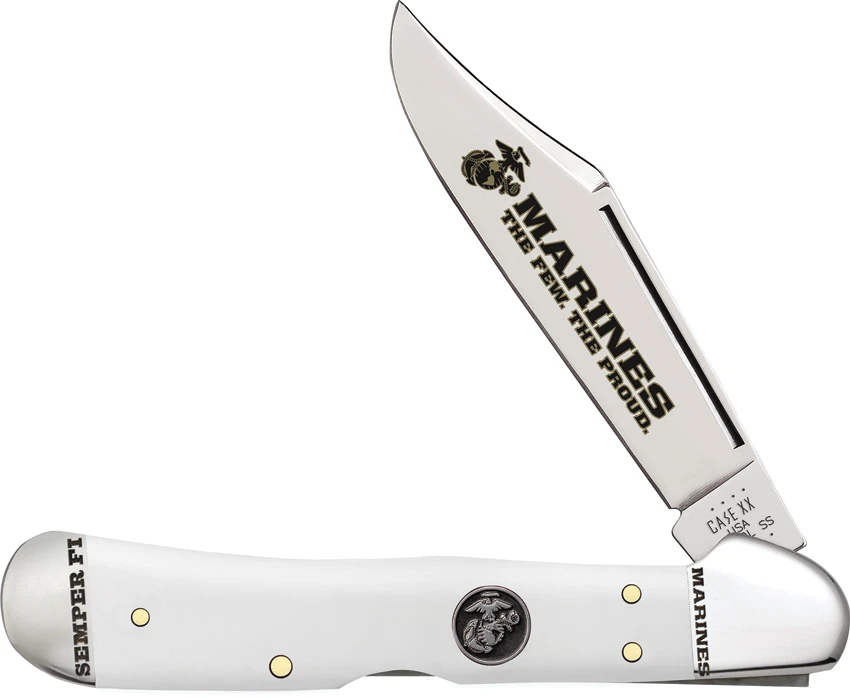 Case Mini Copperlock USMC Knife 3.6" White Synthetic (41549L SS) 13201, Case Mini Copperlock USMC Knife 3.6" White Synthetic (41549L SS) 13201 for Sale, Case Mini Copperlock USMC Knife 3.6" White Synthetic (41549L SS) 13201