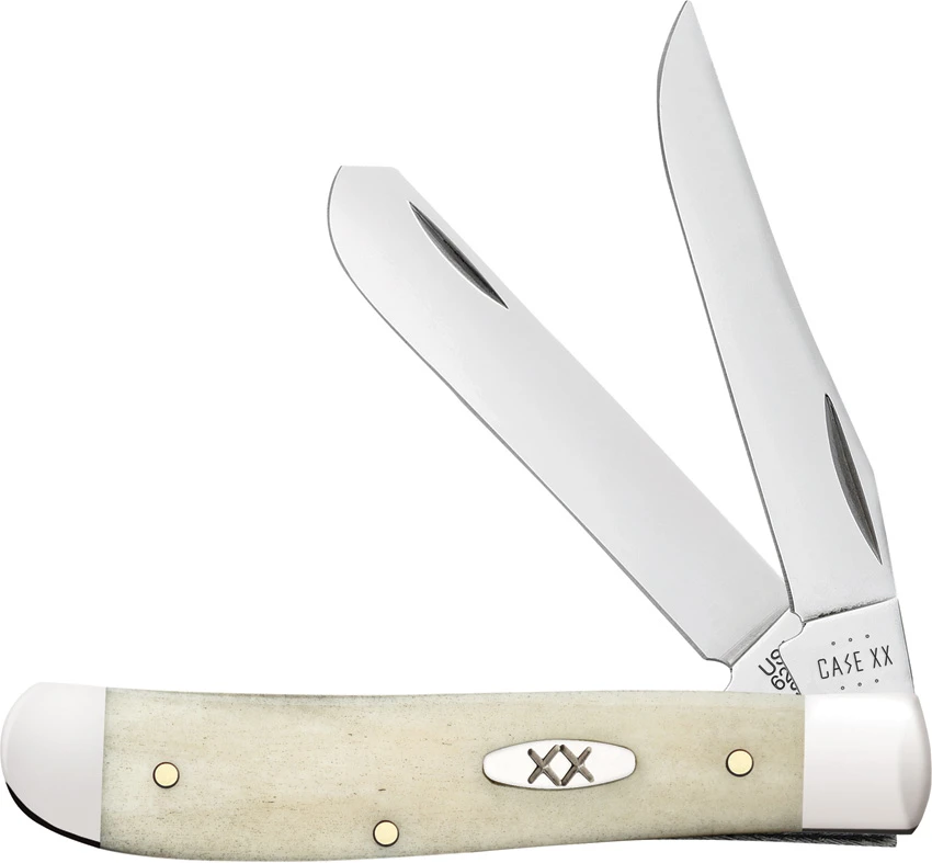 Case Mini Trapper Knife 3.5"  White Smooth Natural Bone (6207 SS) 13313, Case Mini Trapper Knife 3.5"  White Smooth Natural Bone (6207 SS) 13313 for Sale, Case Mini Trapper Knife 3.5"  White Smooth Natural Bone (6207 SS) 13313