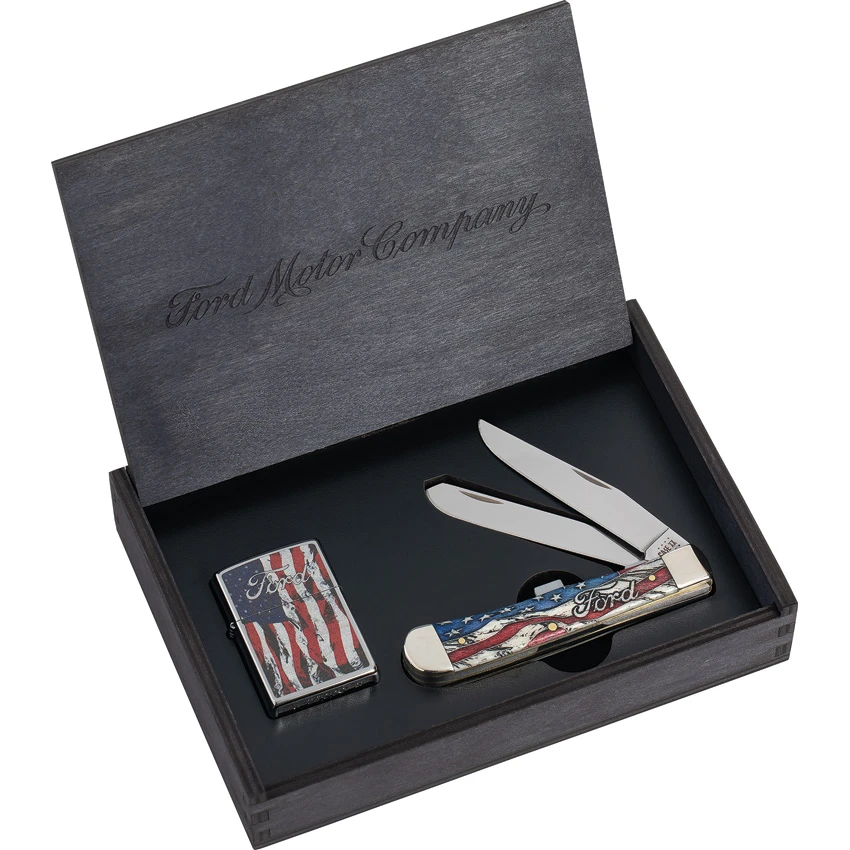 Case Cutlery Trapper Knife 4" Ford Zippo Gift Set Smooth Bone (6254 SS) 14331, Case Cutlery Trapper Knife 4" Ford Zippo Gift Set Smooth Bone (6254 SS) 14331 for Sale, Case Cutlery Trapper Knife 4" Ford Zippo Gift Set Smooth Bone (6254 SS) 14331