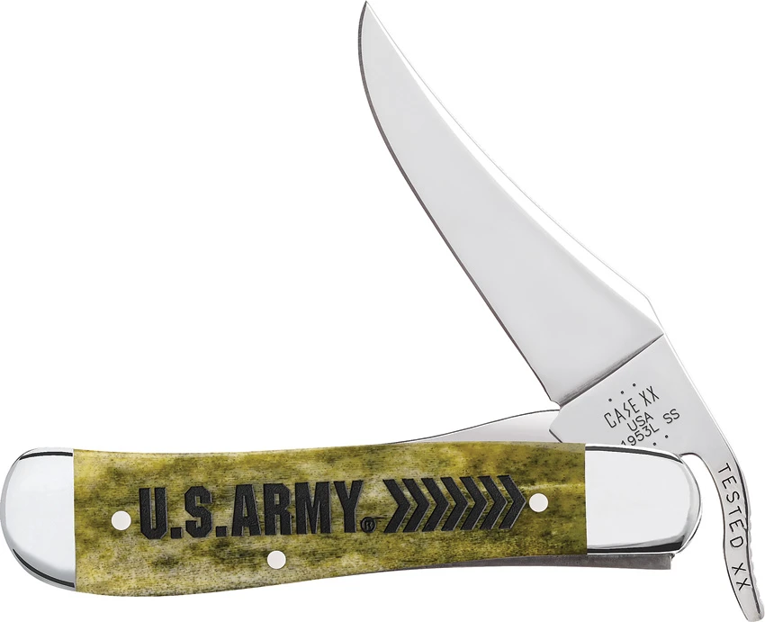 Case Cutlery U.S. Army Russlock Smooth Olive Green Bone (2.75" Polished), Case Cutlery U.S. Army Russlock Smooth Olive Green Bone (2.75" Polished) for Sale, Case Cutlery U.S. Army Russlock Smooth Olive Green Bone (2.75" Polished)