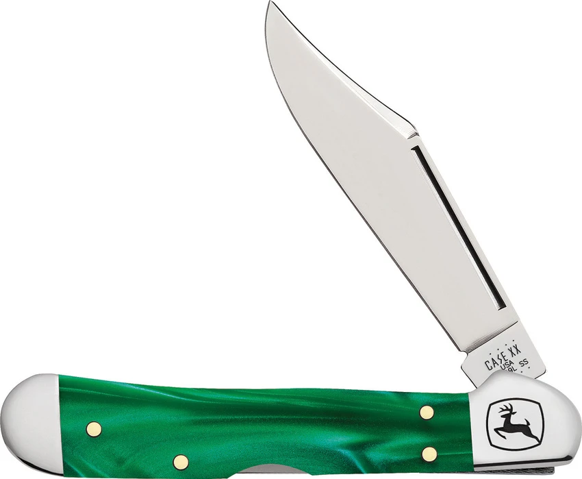 Case Cutlery Mini Copperlock John Deere Pocket Knife 3.6" Smooth Green Kirinite, Case Cutlery Mini Copperlock John Deere Pocket Knife 3.6" Smooth Green Kirinite for Sale, Case Cutlery Mini Copperlock John Deere Pocket Knife 3.6" Smooth Green Kirinite