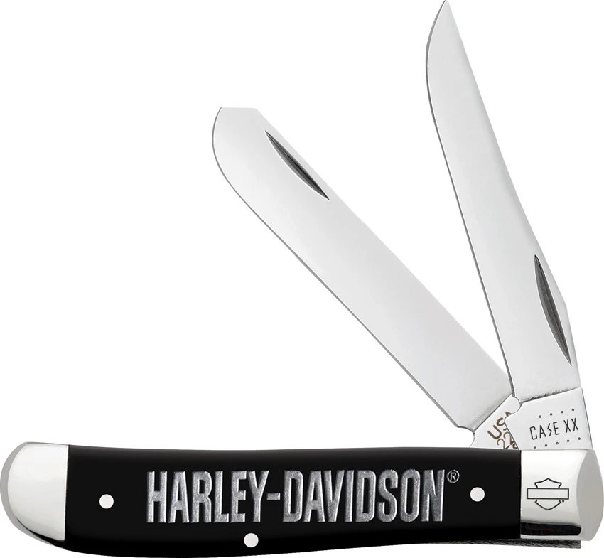 Case Knives Harley Davidson Mini Trapper Knife 3.5" Black Delrin (2207 SS) 52231, Case Knives Harley Davidson Mini Trapper Knife 3.5" Black Delrin (2207 SS) 52231 for Sale, Case Knives Harley Davidson Mini Trapper Knife 3.5" Black Delrin (2207 SS) 52231