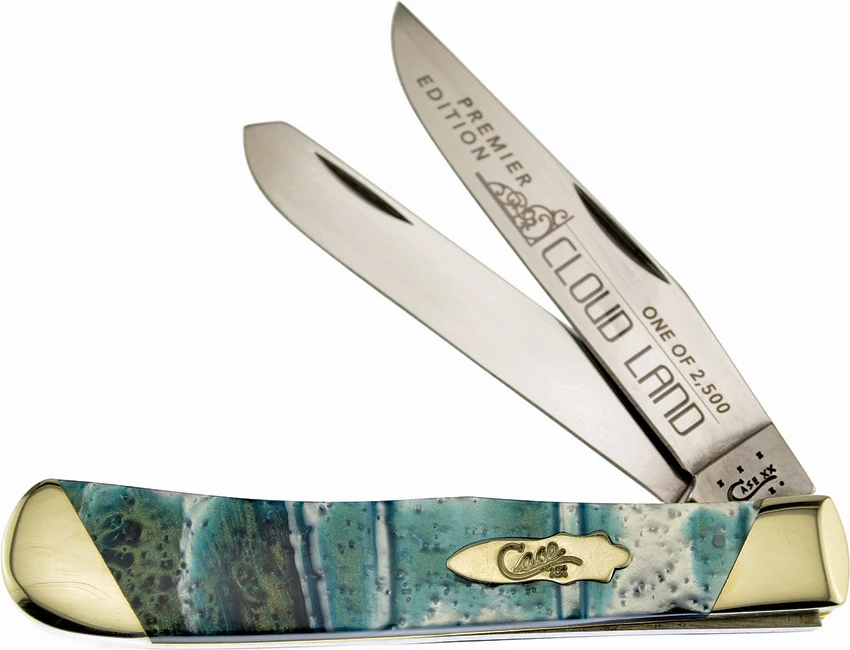 Case Slanted Bolster Trapper Knife 4.125" Cloud Land Corelon (9254 SS) S9254CL, Case Slanted Bolster Trapper Knife 4.125" Cloud Land Corelon (9254 SS) S9254CL for Sale, Case Slanted Bolster Trapper Knife 4.125" Cloud Land Corelon (9254 SS) S9254CL