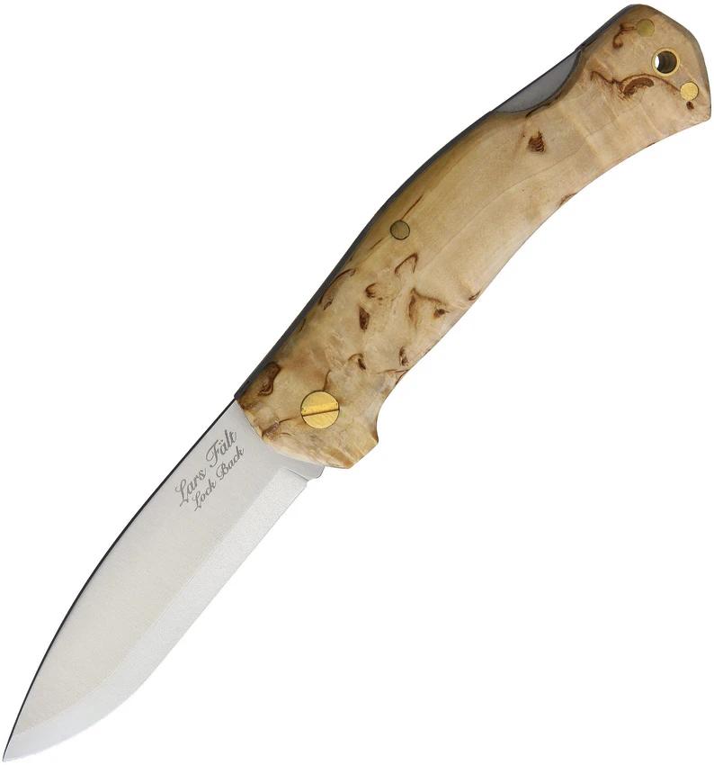 Casstrom Lars Fält Lockback Knife Curly Birch (3" Satin), Casstrom Lars Fält Lockback Knife Curly Birch (3" Satin) for Sale, Casstrom Lars Fält Lockback Knife Curly Birch (3" Satin)