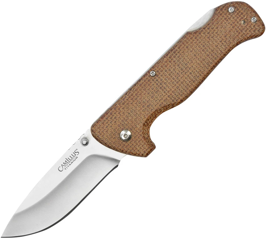 Camillus Bushcrafter Lockback Knife Brown Micarta (3.5" Satin), Camillus Bushcrafter Lockback Knife Brown Micarta (3.5" Satin) for Sale, Camillus Bushcrafter Lockback Knife Brown Micarta (3.5" Satin)