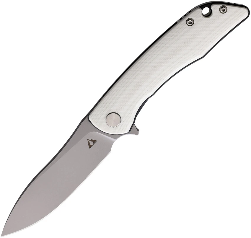 CMB Made Knives Blaze Liner Lock Flipper Knife White G-10 (3" Bead Blast D2), CMB Made Knives Blaze Liner Lock Flipper Knife White G-10 (3" Bead Blast D2) for Sale, CMB Made Knives Blaze Liner Lock Flipper Knife White G-10 (3" Bead Blast D2)