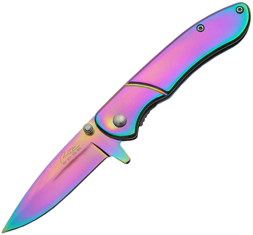 Rite Edge Titanium Rainbow Linerlock A/O, Rite Edge Titanium Rainbow Linerlock A/O for Sale, Rite Edge Titanium Rainbow Linerlock A/O