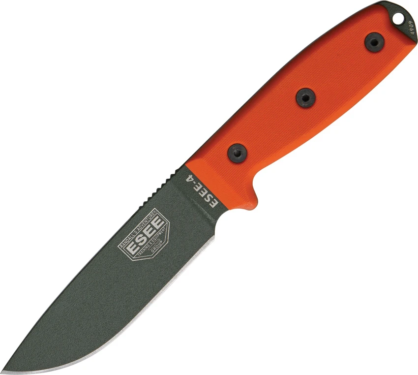 ESEE Knives ESEE-4P-OD-KO Knife (4.5" OD Green Plain) *No Sheathing*, ESEE Knives ESEE-4P-OD-KO Knife (4.5" OD Green Plain) *No Sheathing* for Sale, ESEE Knives ESEE-4P-OD-KO Knife (4.5" OD Green Plain) *No Sheathing*