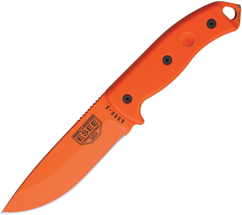 ESEE-5 Survival Fixed Blade Knife w/ Sheath (5.25" Orange) ESEE-5P OR, ESEE-5 Survival Fixed Blade Knife w/ Sheath (5.25" Orange) ESEE-5P OR for Sale, ESEE-5 Survival Fixed Blade Knife w/ Sheath (5.25" Orange) ESEE-5P OR