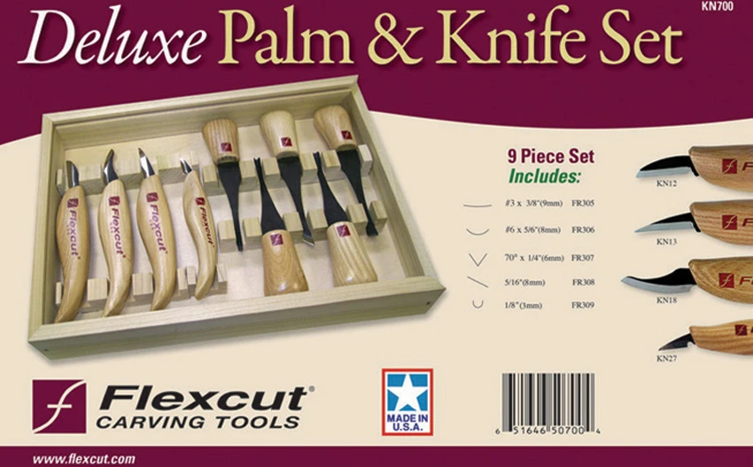 Flexcut Deluxe Palm and Knife Set for Carvers (9 Pack) FLEXKN700, Flexcut Deluxe Palm and Knife Set for Carvers (9 Pack) FLEXKN700 for Sale, Flexcut Deluxe Palm and Knife Set for Carvers (9 Pack) FLEXKN700
