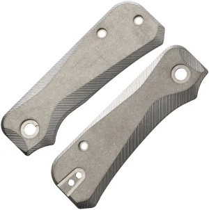 Flytanium Groove Titanium Scales for Civivi Baby Banter Knife - Stonewash, Flytanium Groove Titanium Scales for Civivi Baby Banter Knife - Stonewash for Sale, Flytanium Groove Titanium Scales for Civivi Baby Banter Knife - Stonewash
