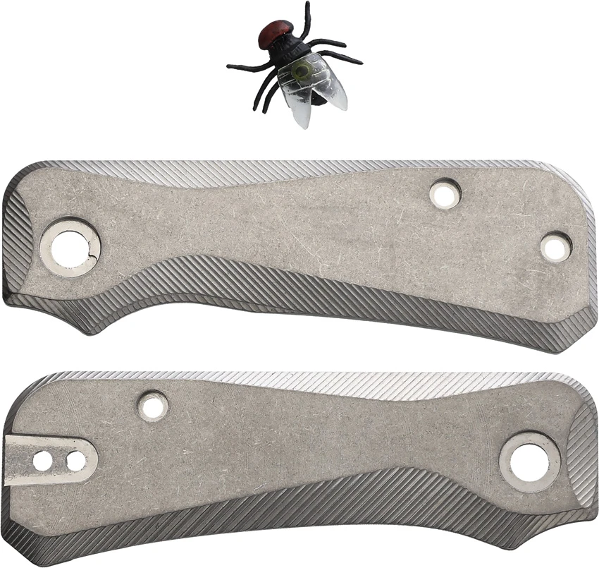 Flytanium Groove Titanium Scales for Civivi Baby Banter Knife - Stonewash, Flytanium Groove Titanium Scales for Civivi Baby Banter Knife - Stonewash for Sale, Flytanium Groove Titanium Scales for Civivi Baby Banter Knife - Stonewash