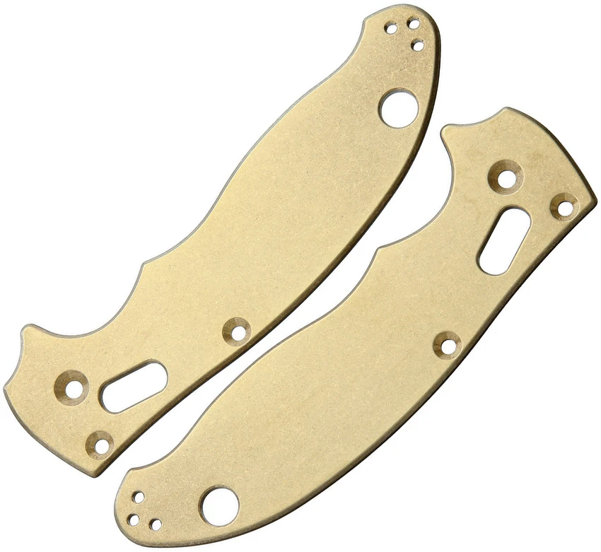 Flytanium Custom Brass Scales for Spyderco Manix 2 - Stonewash, Flytanium Custom Brass Scales for Spyderco Manix 2 - Stonewash for Sale, Flytanium Custom Brass Scales for Spyderco Manix 2 - Stonewash