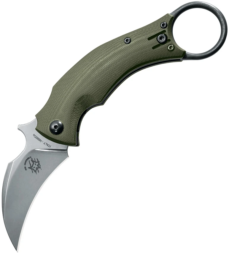 Fox Bastinelli Black Bird Karambit Folding Knife OD Green G10 (2.25" SW), Fox Bastinelli Black Bird Karambit Folding Knife OD Green G10 (2.25" SW) for Sale, Fox Bastinelli Black Bird Karambit Folding Knife OD Green G10 (2.25" SW)