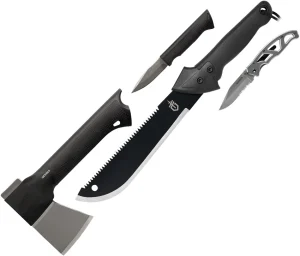 Gerber Backcountry Kit Pocket Knife + Machete + Fixed Blade + Hatchet Combo Set, Gerber Backcountry Kit Pocket Knife + Machete + Fixed Blade + Hatchet Combo Set for Sale, Gerber Backcountry Kit Pocket Knife + Machete + Fixed Blade + Hatchet Combo Set