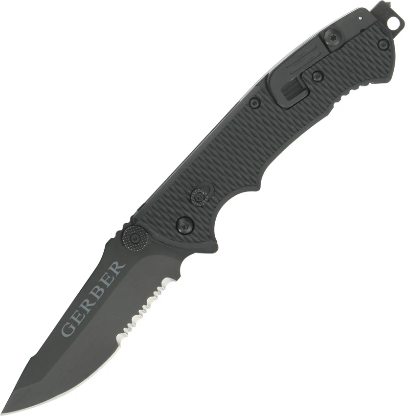 Gerber Hinderer CLS Combat Life Saver Rescue Knife (3.5" Black Serr) 1870, Gerber Hinderer CLS Combat Life Saver Rescue Knife (3.5" Black Serr) 1870 for Sale, Gerber Hinderer CLS Combat Life Saver Rescue Knife (3.5" Black Serr) 1870